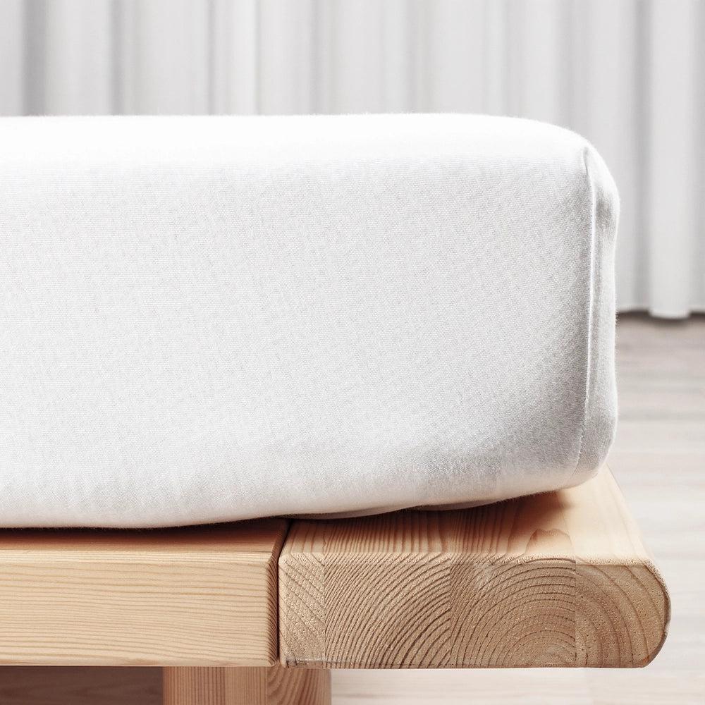 Kisana økologisk boxlagen jersey hvid 180x200x35