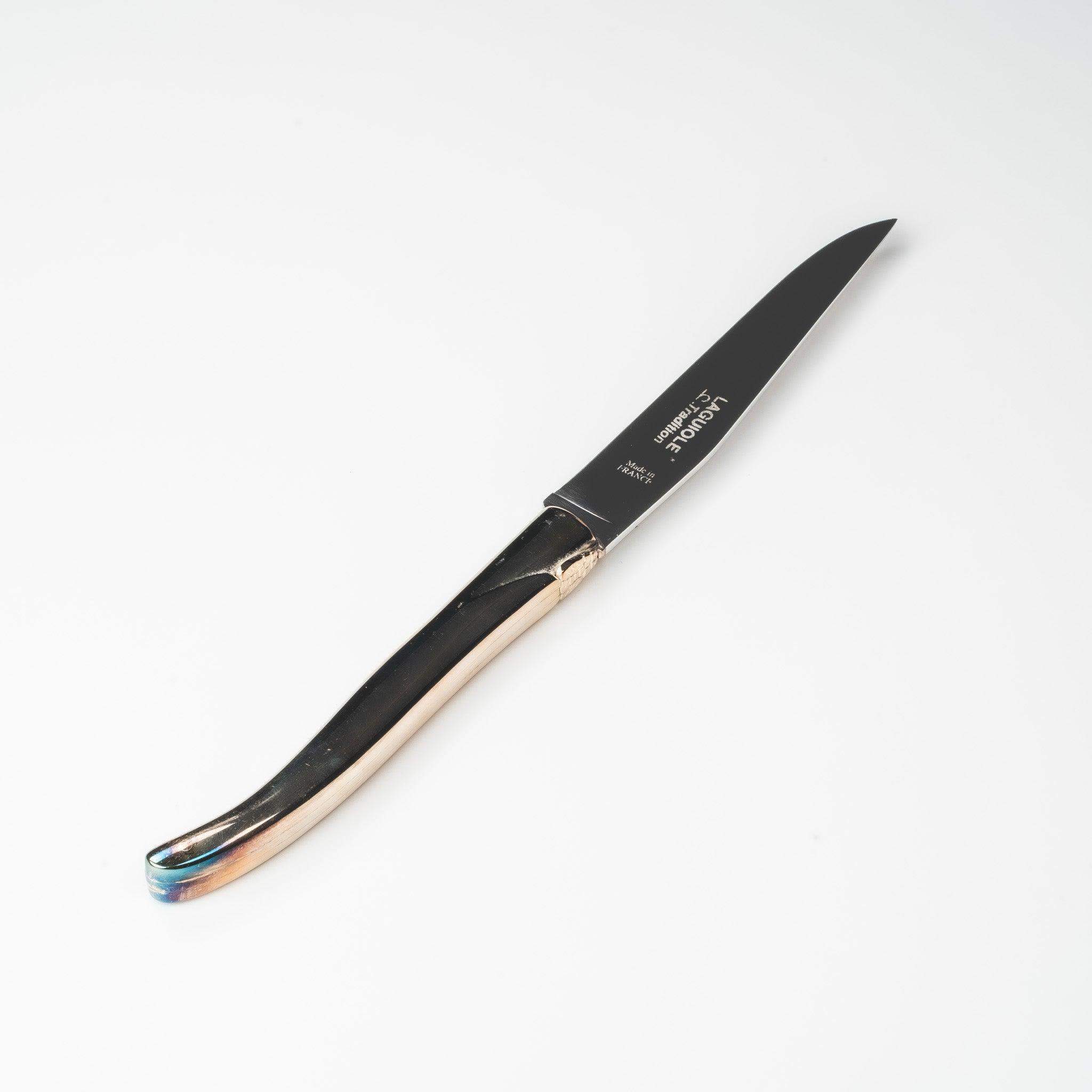 Laguiole Tradition steakkniv med forsølvet håndtag og stålklinge