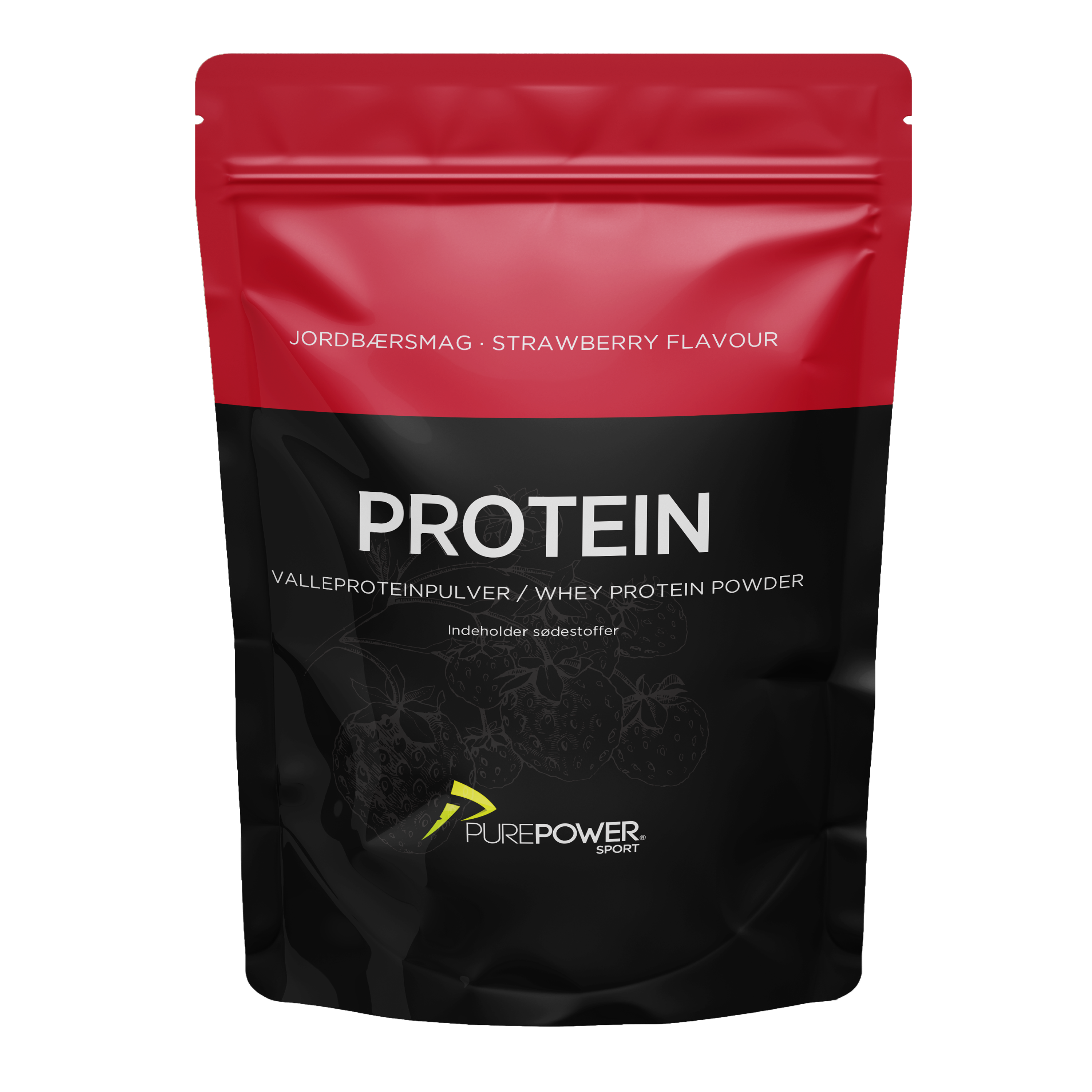 PurePower valleprotein jordbær 1 kg pose