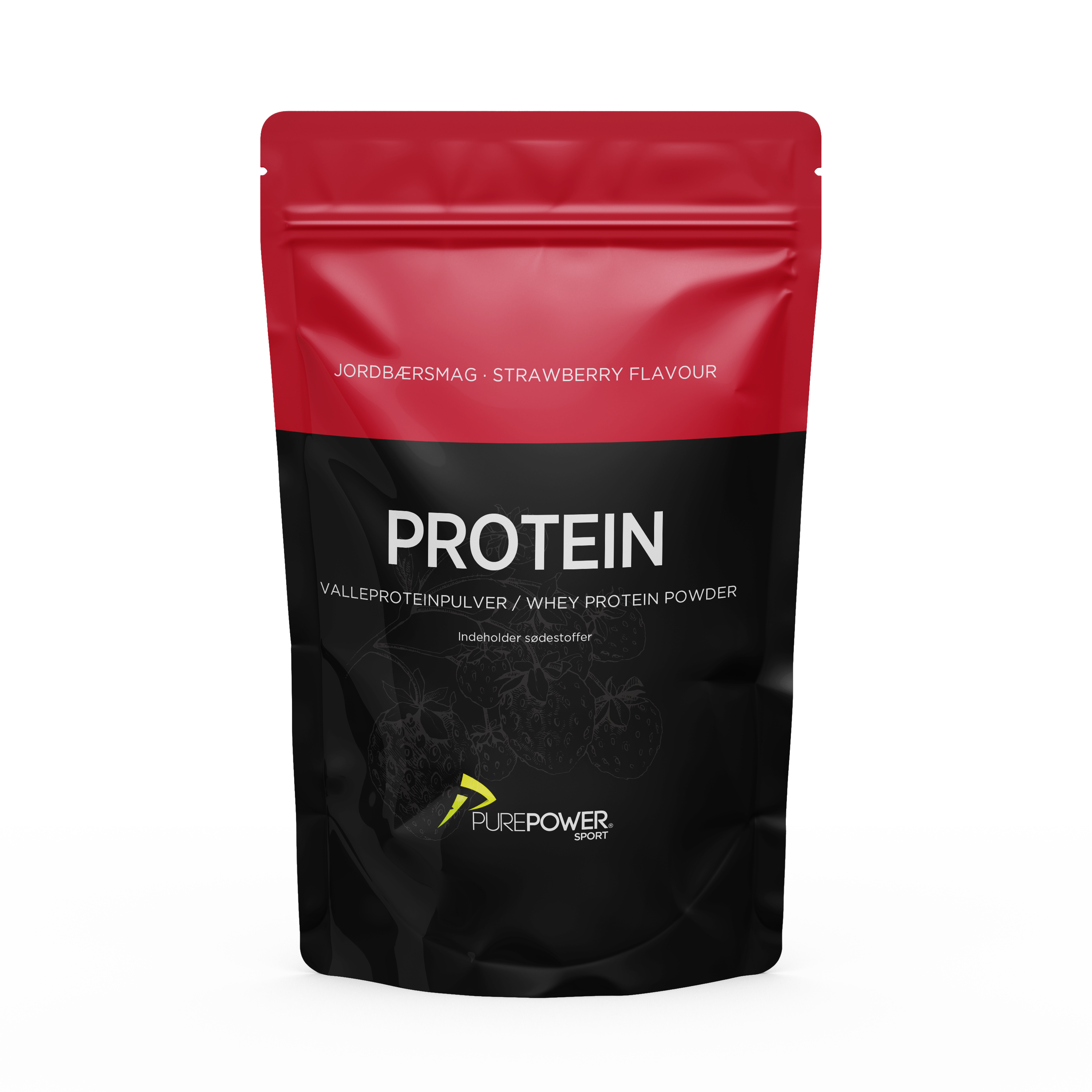 PurePower valleprotein jordbær 400g pose
